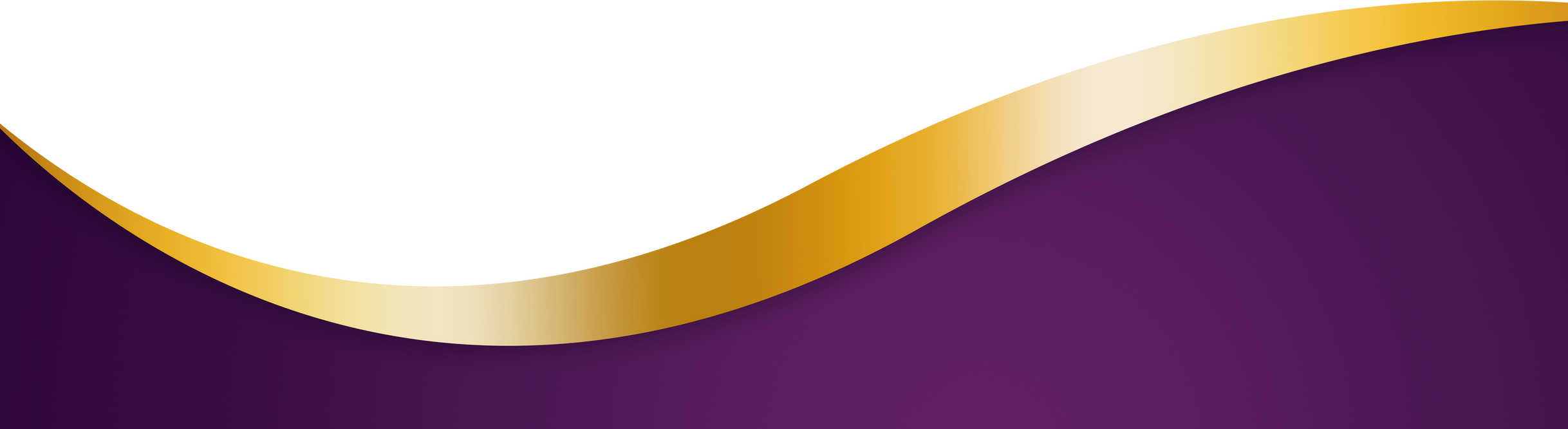 Purple and Gold Wavy Banner. Curved header and footer.